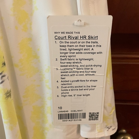 NWT Lululemon Court Rival Tennis Skirt w/ Extended Bike Short Liner Super Sporty - Picture 6 of 9